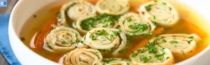 Flädlesuppe, Σούπα με λωρίδες από τηγανίτες
